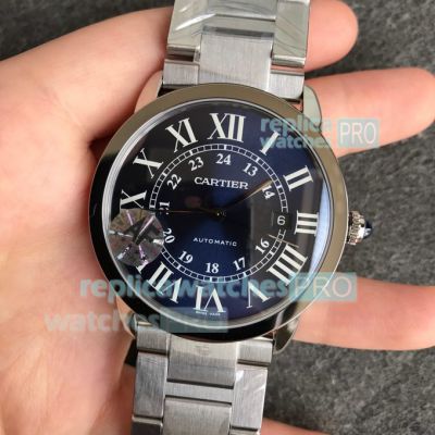 AF Factory Replica Ronde Solo De Cartier Stainless Steel Blue Dial 42MM